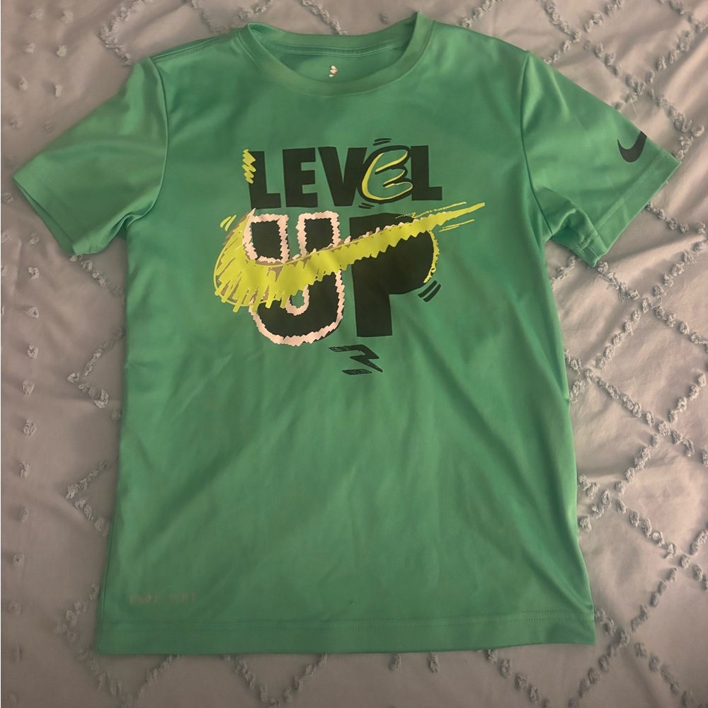 Nike Kids Green Graphic 'Level Up' Tee